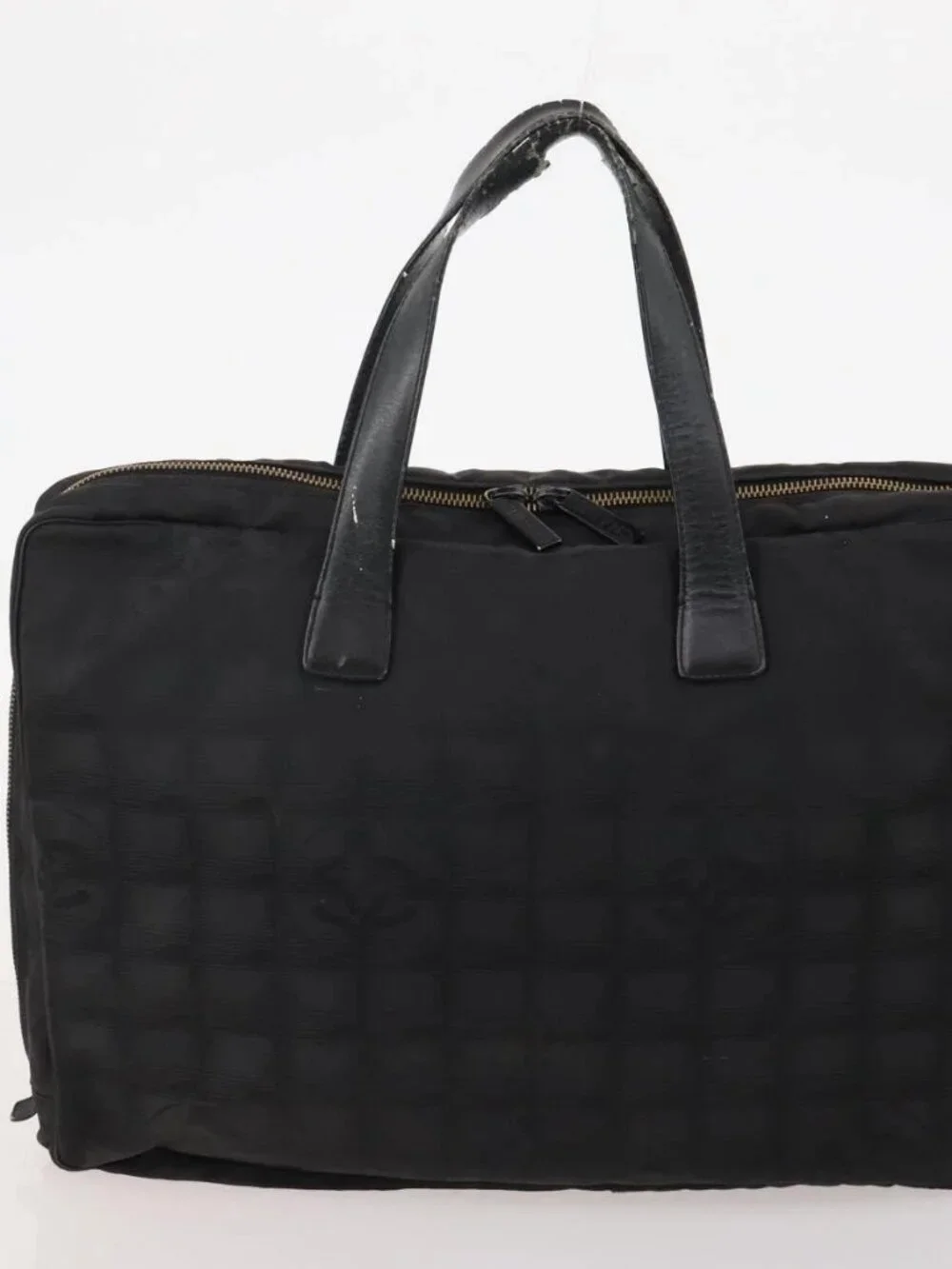 CHANEL New Travel Line Tote Bag Nylon 3 Set Black CC Auth 176442